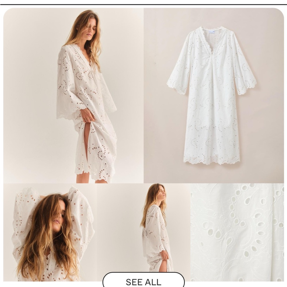 Cartolina Bianca Caftan in white lace